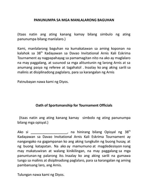OPISYALES: Tagalog.